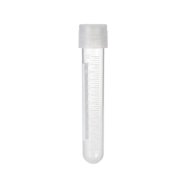 Round Bottom Culture Tube, Polypropylene, w/ Cap, w/ Graduation, Rimmed, Sterile, 14mL, 1000/unit