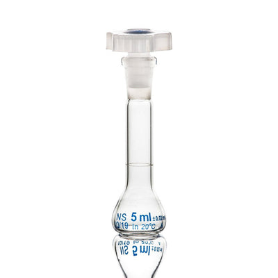 Glass Volumetric Flask, w/ Stopper, Clear, 5mL, 10/unit