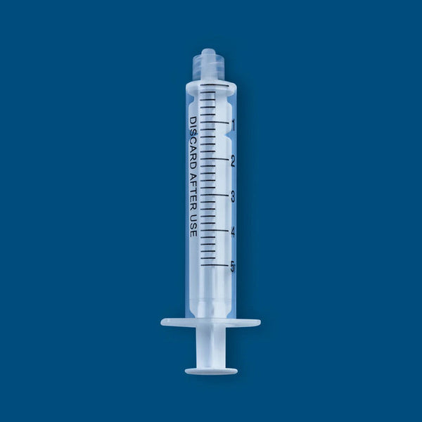 Luer Lock Syringe, Rubber-Free, Non-Sterile, 5mL, 100/unit