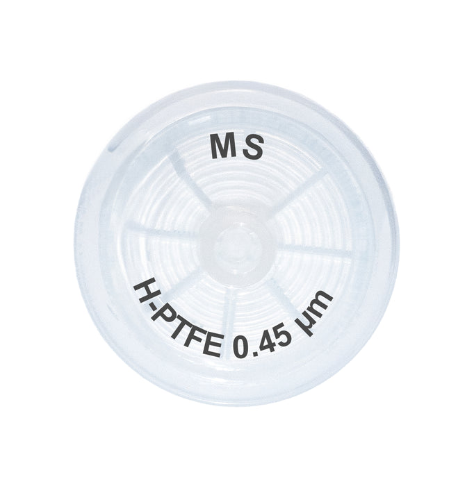 H-PTFE, Single Layer Non-Sterile, Syringe Filter, 0.45um, 25mm Diameter, 50/unit