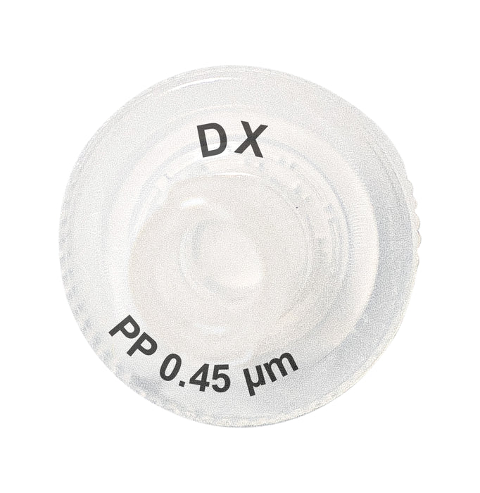 Polypropylene, Single Layer (DX) Non-Sterile, Syringe Filter, 0.45um, 25mm Diameter, 100/unit