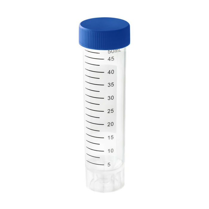 50mL Flat Screw Cap Standing Centrifuge Tubes w/ Cobalt Blue Cap, Sterile, 500/unit