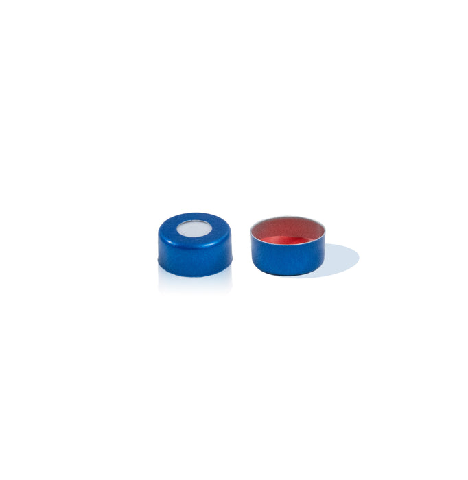 Crimp Top Blue 11mm Autosampler Caps w/ PTFE Silicone