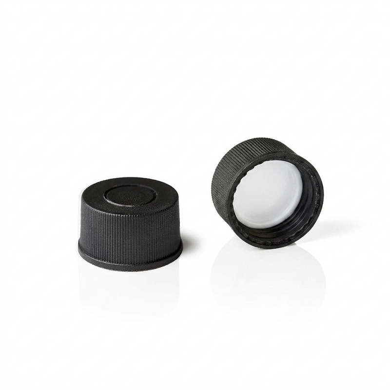Screw Top, 13-425, Black Autosampler Caps, Closed, Polyethylene, 100/unit