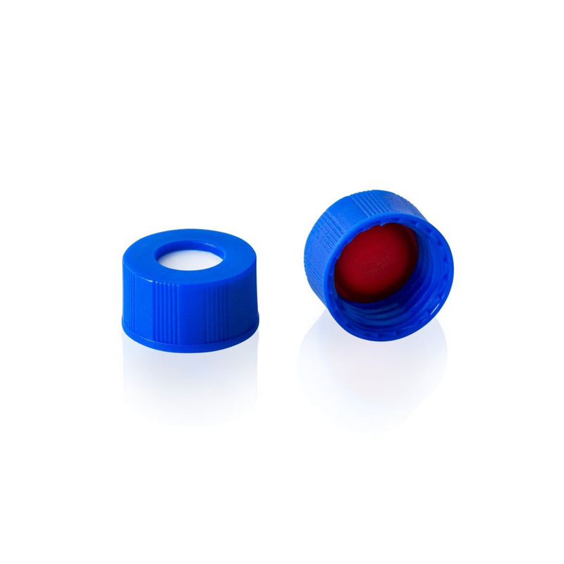 Screw Top, 9-425, Blue Autosampler Caps, Pre-assembled, PTFE Silicone, 100/unit