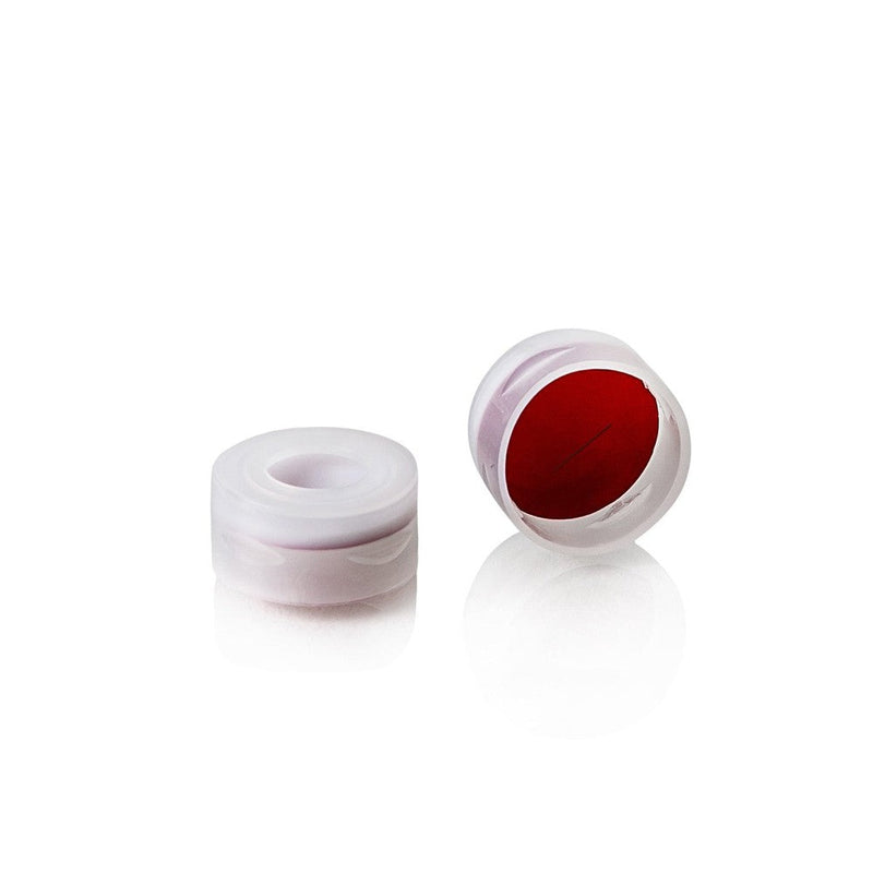 11mm Clear Pre-Slit Autosampler Caps w/ PTFE/Silicone, 100/unit - Filtrous