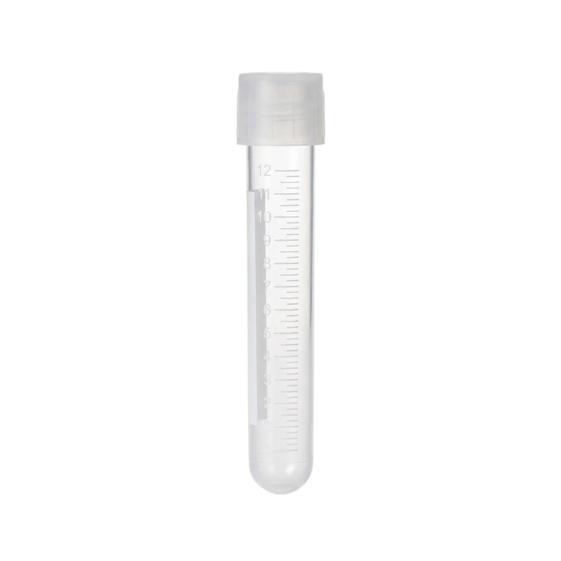 Round Bottom Culture Tube, Polypropylene, w/ Cap, w/ Graduation, Rimmed, Sterile, 14mL, 1000/unit