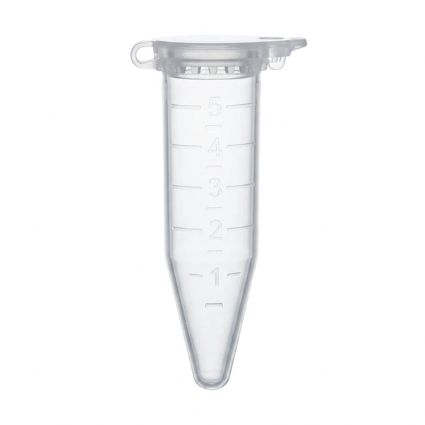 Microcentrifuge Tube, Lid-Lock Cap, Sterile, 5mL, 100/unit