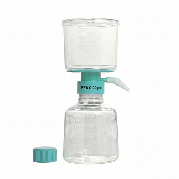 Vacuum Filter Flask, PES, Sterile, 0.22um, 500mL, 12/unit