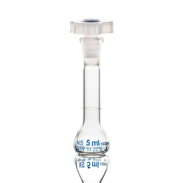 Glass Volumetric Flask, w/ Stopper, Clear, 5mL, 10/unit