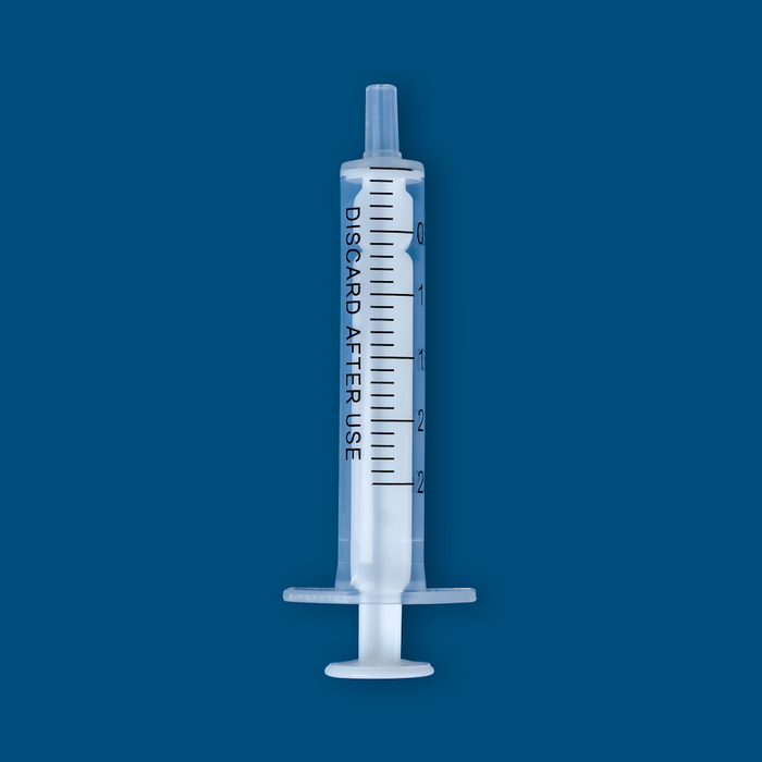 2mL Luer Lock Disposable Syringe Rubber-Free, Non-Sterile, 100/unit