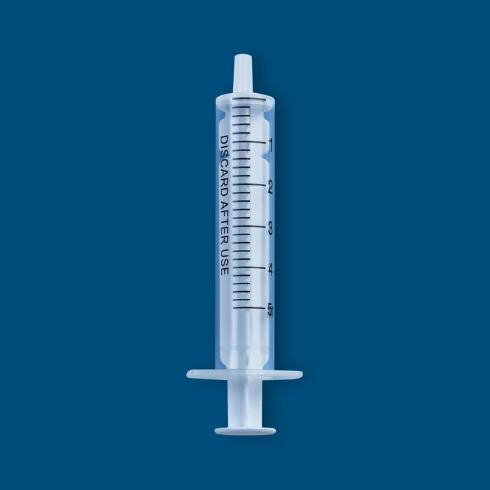 5mL Luer Lock Disposable Syringe Rubber-Free, Non-Sterile, 100/unit