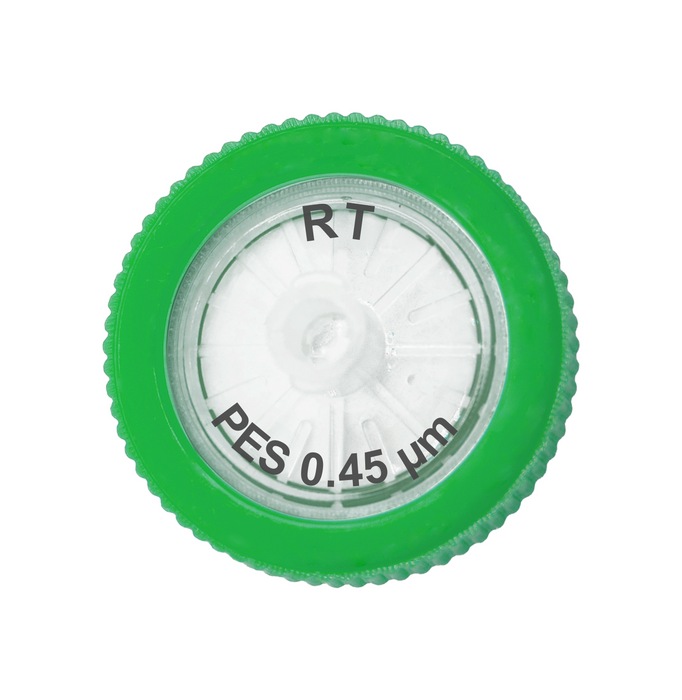 PES, Single Layer (RT) Non-Sterile, Syringe Filter, 0.45um, 25mm Diameter, 100/unit