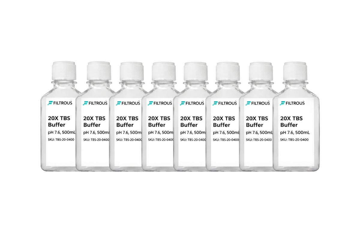20X TBS Buffer, pH 7.6, 8 X 500mL – Filtrous