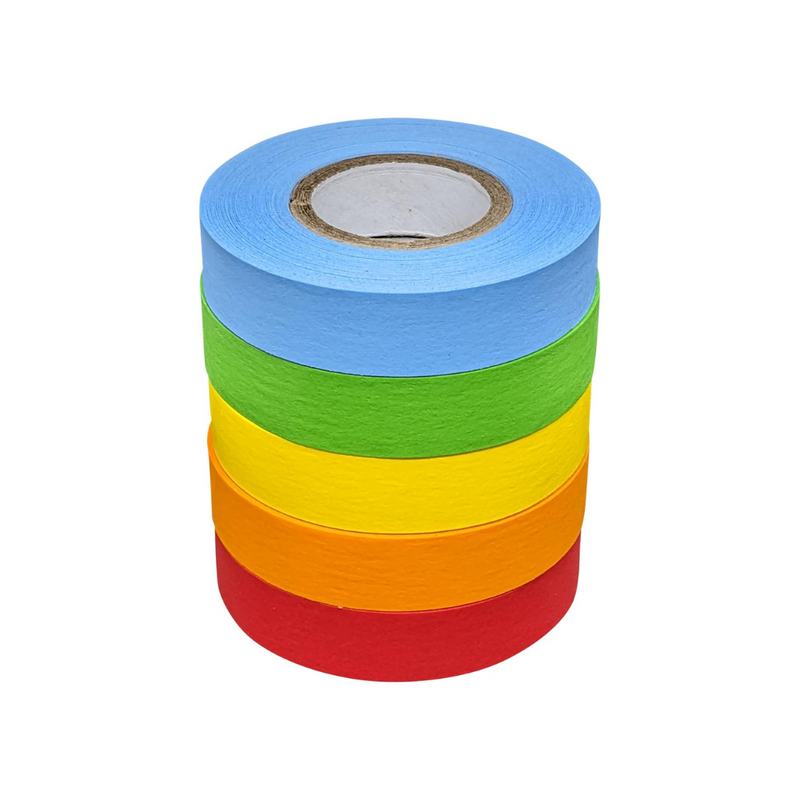 Labeling Tape, Rainbow, 1in, 12/unit