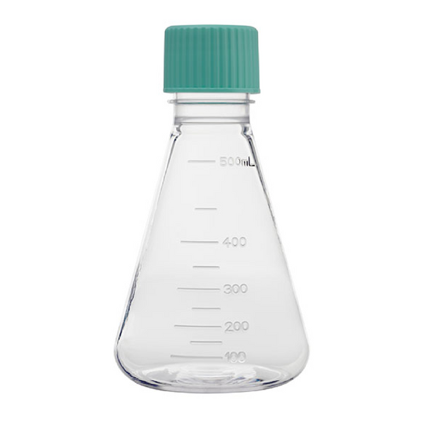 PETG Erlenmeyer Flask, Vented, Sterile, 500mL, 12/unit