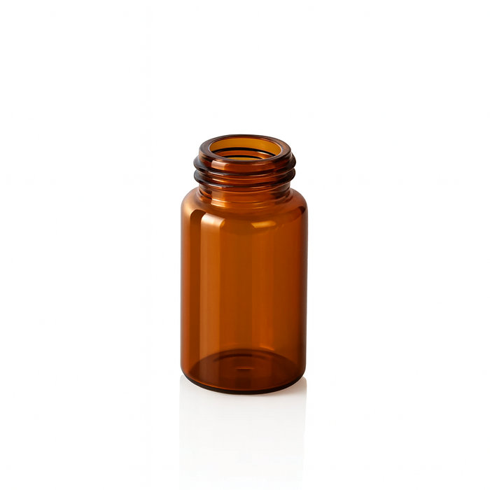 Screw Top, 24-400, Scintillation, Amber Vial, w/o Patch, 20 mL, Closed, PTFE Silicone, White Cap