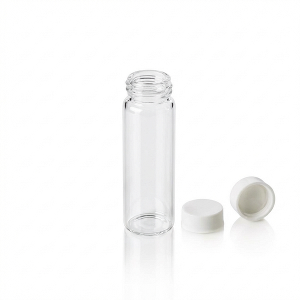 Screw Top, 15-425, Clear Autosampler Vials and White Caps, Closed, PTFE Silicone, No Patch, 8mL, 100/unit