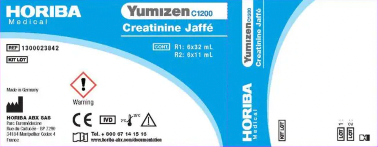 Yumizen C1200 Creatinine Jaffé, 1890 Reactions