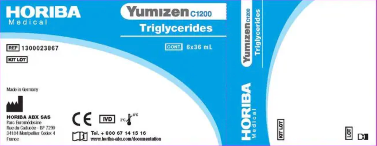 Yumizen C1200 Triglycerides, 2120 Reactions
