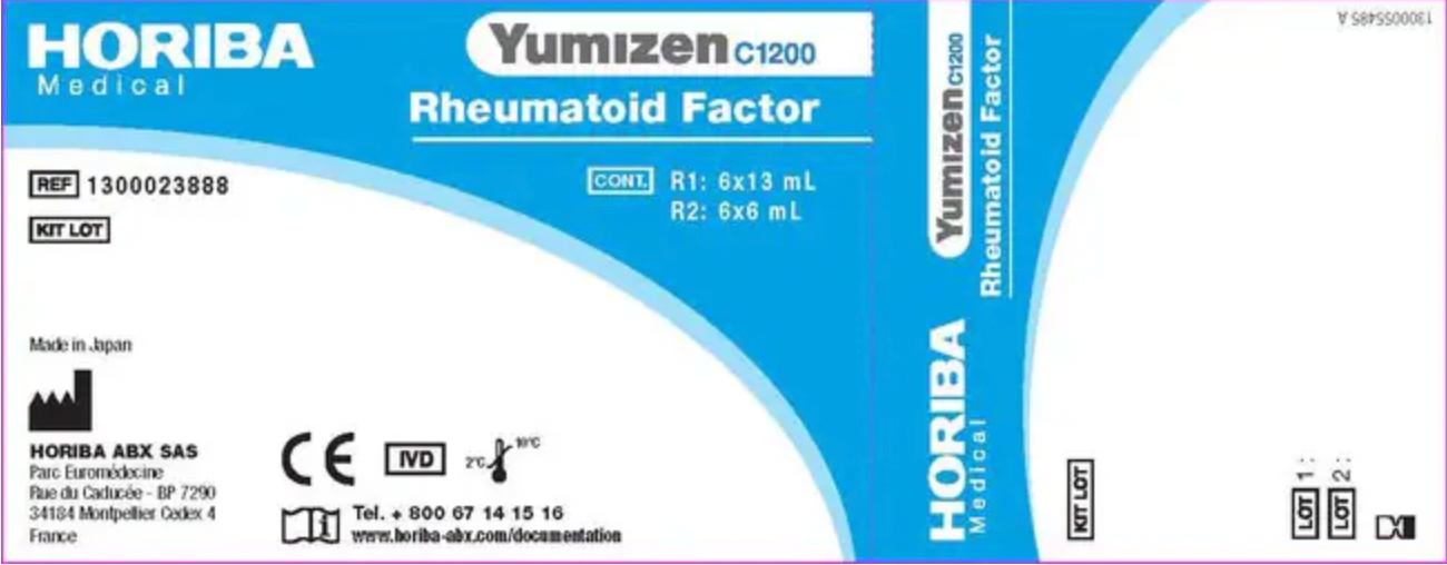 Yumizen C1200 Rheumatoid Factor, 600 Reactions