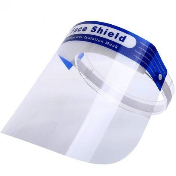 Clear Protective Face Shield w/ Adjustable Strap, Disposable, 5/unit
