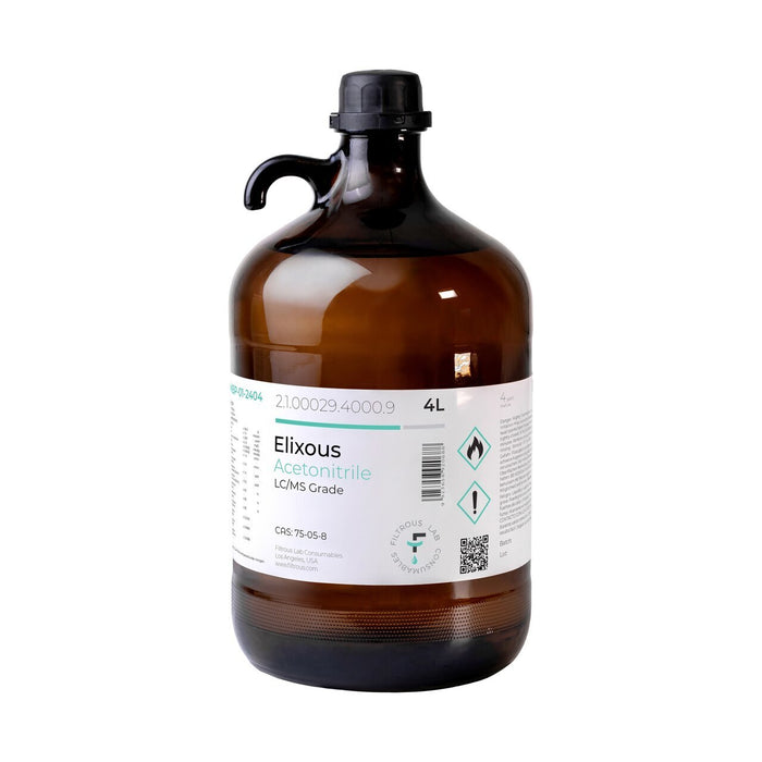 Elixous Acetonitrile, HPLC Grade, 4L (One Bottle)