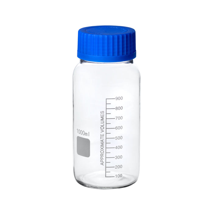 1000mL Clear Glass Reagent Bottle w/ Cap, wide-mouth, 1/unit