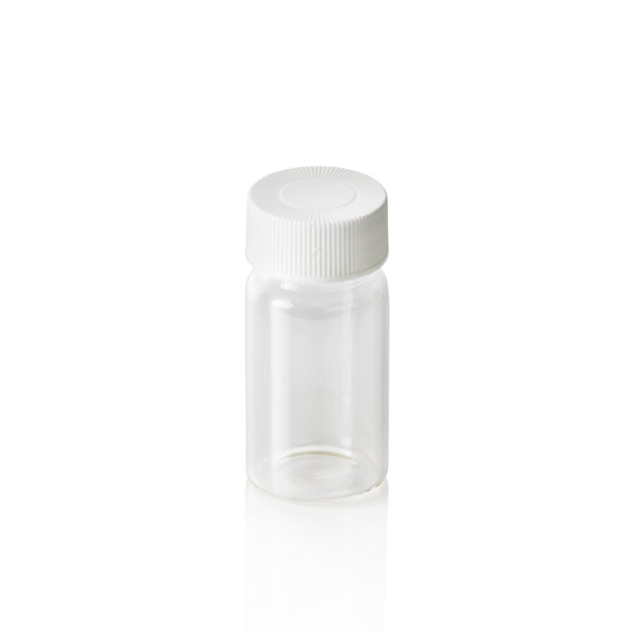 20mL 22-400 Clear Screw Top Scintillation Vials w/ Paper Caps, 100/unit