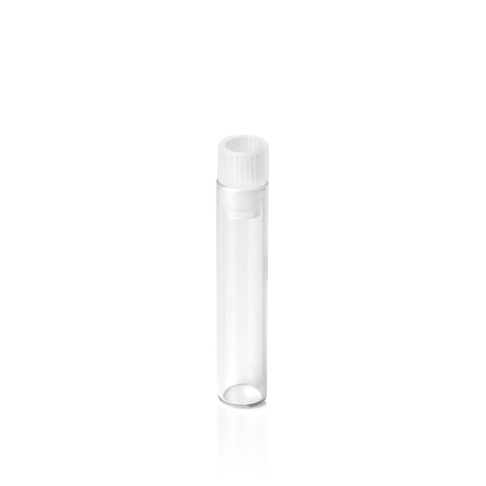 Snap Top, 8mm, Shell Vials, Clear Vial, w/o Patch, 1 mL, White Cap, 100/unit