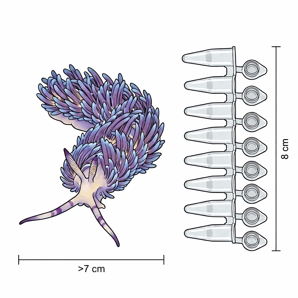 Pteraeolidia ianthina next to a PCR kit